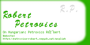 robert petrovics business card